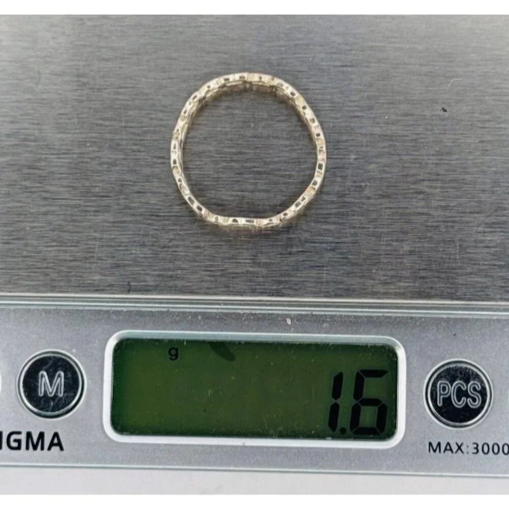 Sterling Silver 925 Open Heart Band Ring, Size 9.25, 925 Estate Jewelry - Picture 7 of 8